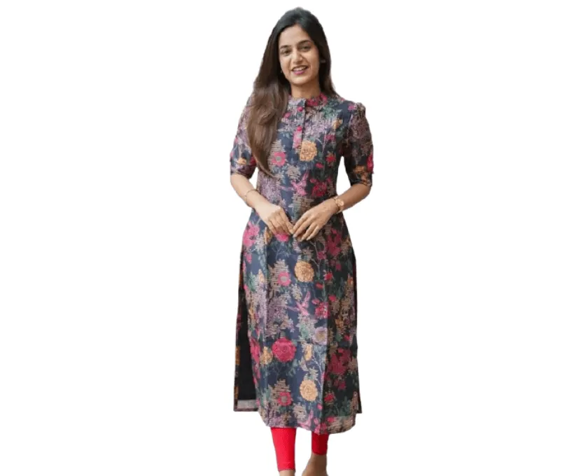 Sun Fashion And Lifestyle Women's Chanderi Stitched Printed Kurta