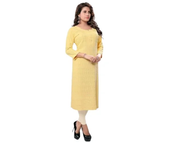 Cotton Chikankari Straight Kurti DARIKA, Multiple Color