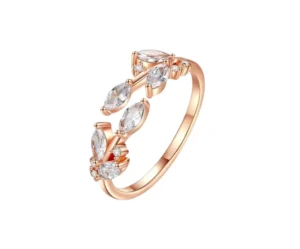 Crystal Ring for Women & Girls, Yellow Chimes Adjustable Silver Rosegold