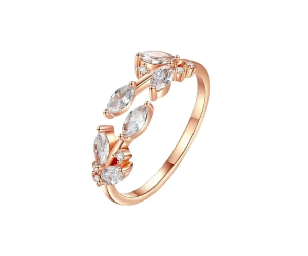 Crystal Ring for Women & Girls, Yellow Chimes Adjustable Silver Rosegold