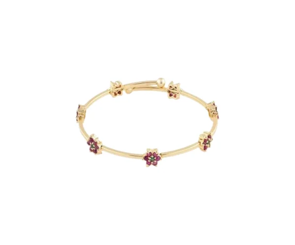 Cuff Bracelet, Zaveri Pearls, Ethnic 22K Gold Plated Brass, Adjustable