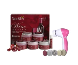 Facial Kit with Red Grape Extracts, NutriGlow, Free 5-in-1 Face Massager