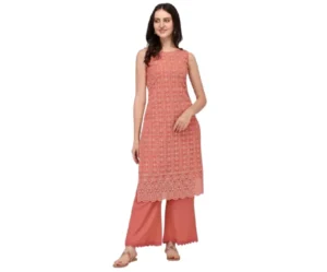 Georgette Chikankari Kurta, Palazzo Set, SHOPPING QUEEN