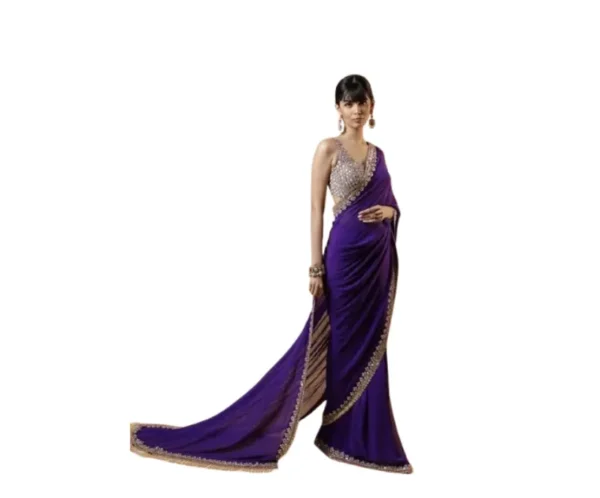 Georgette Mirror Work & Embroidery Saree, VAIRAGEE