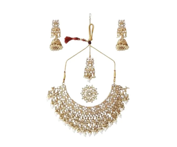 Necklace Women's Set, ZAVERI, Gold Kundan Choker