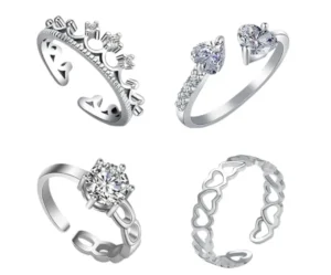 Rings Combo for Women, Om Jewells, Silver Rhodium Plated