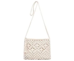 Weaving Women Shoulder Bag PARAH , White (25 X 20cm)