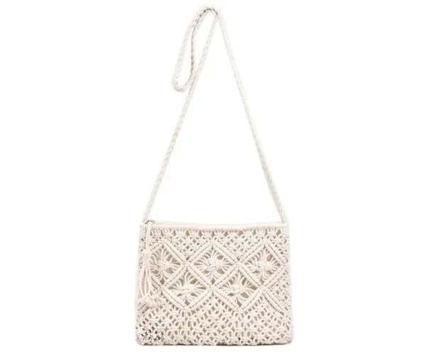 Weaving Women Shoulder Bag PARAH , White (25 X 20cm)