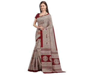 Women's Silk Cotton Kalamkari Print Saree