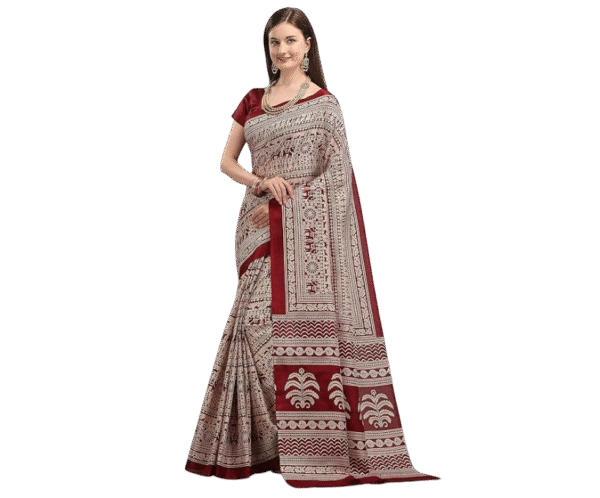 Women's Silk Cotton Kalamkari Print Saree