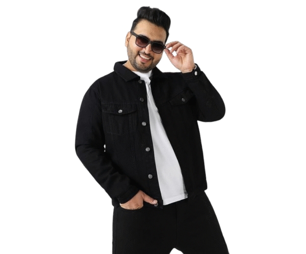 Urbano Plus Men's Regular Fit Washed Full Sleeve Denim Jacket