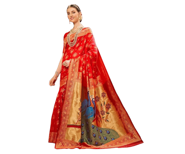 Women's Paithani Silk Blend Woven Saree