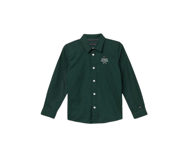 Tommy Hilfiger Boys Cotton Solid Regular Fit Shirt Tommy Hilfiger Boys Cotton Solid Regular Fit Shirt
