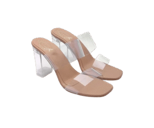 Stylish Trasparent Detailed Block Heels For Women & Girls