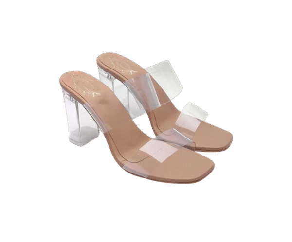 Stylish Trasparent Detailed Block Heels For Women & Girls