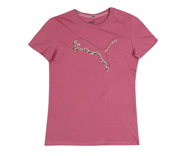 Puma Girl's Letter Print Regular Fit T Shirt
