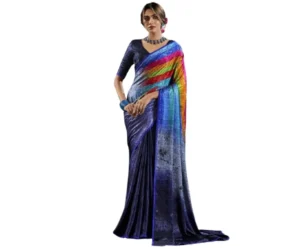 Women's Silk Saree, Weaving Printed, Stone Work, Satrani