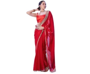 Women's Tissue Silk Lace Border Saree, SIRIL