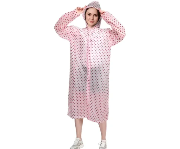 Women's Transparent Waterproof Raincoat with Hood, Allextreme