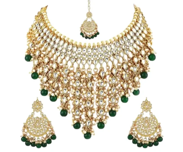 22K Gold-Plated Bridal Necklace Set, Shining Diva
