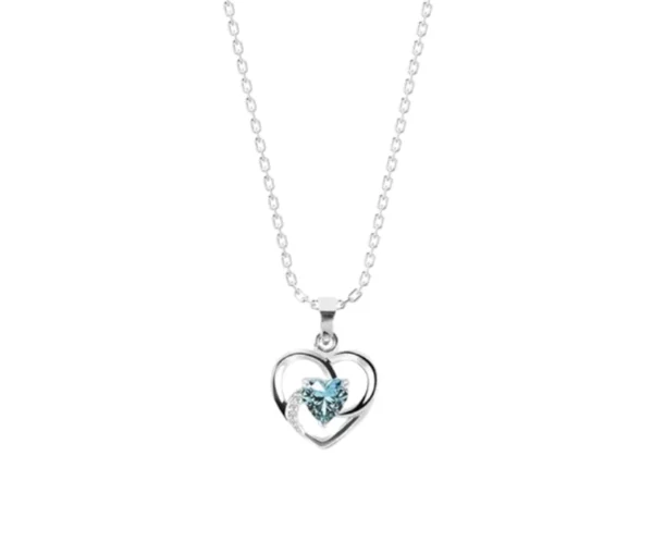 925 Sterling Silver Heart Pendant Necklace, CLARA