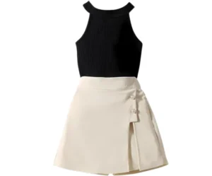 Girl's 2-Piece Outfit, RIYANSHI (Black & Cream)