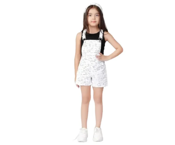 Girls' Regular Fit Cotton Overalls, Naughty Ninos