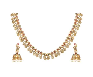 Gold-Plated Temple Jewellery Set, Rubans