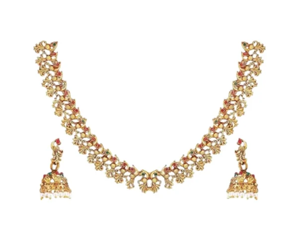 Gold-Plated Temple Jewellery Set, Rubans
