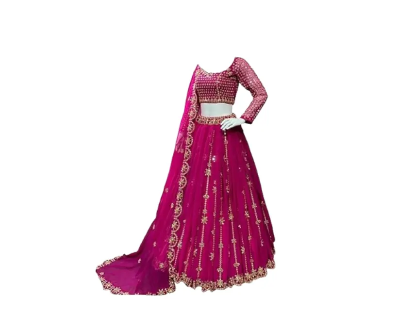 JINIMART Women's Multicolor Georgette Semi-Stitched Lehenga Choli