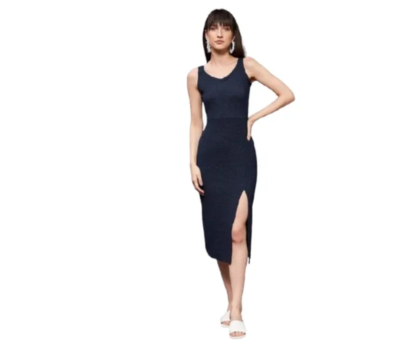 Midi Dress Bodycon Navy Blue, Miss Chase