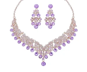 Necklace & Earring Set, Gold-Plated Crystal, Shining Diva