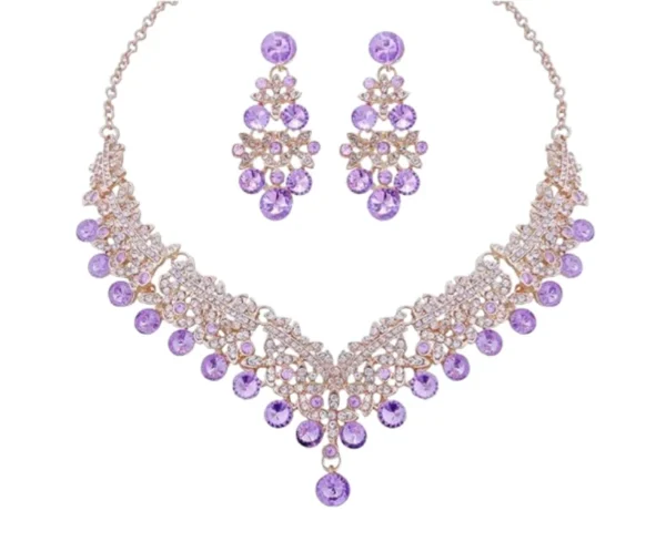 Necklace & Earring Set, Gold-Plated Crystal, Shining Diva