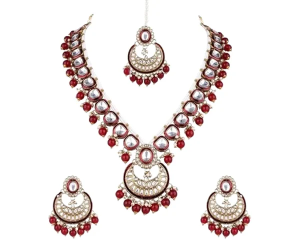 Necklace Set Gold-Plated Kundan & Pearl Handcrafted