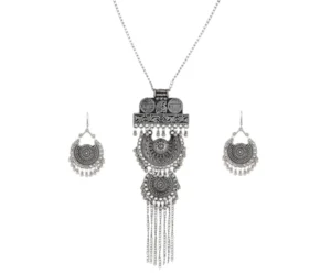 Oxidised Silver Necklace Jewellery Set, Shining Diva