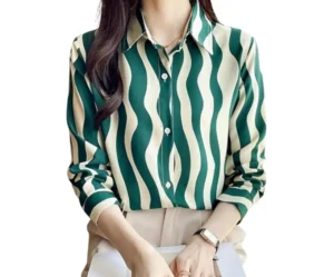 Stylish Oversized Crepe Collared Shirt for Women