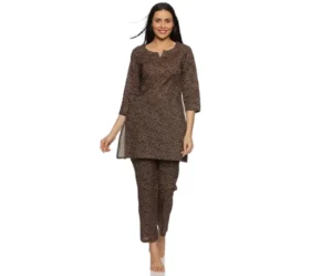 Women's Cotton Ethnic Nightwear Pajama Set