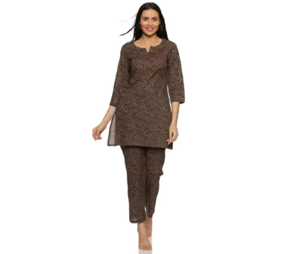 Women's Cotton Ethnic Nightwear Pajama Set