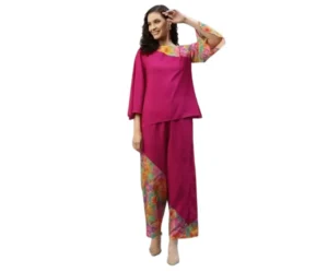 Women's Floral Rayon Co-ord Set, DEEBACO