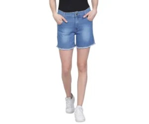 Women’s & Girls’ Low-Rise Denim Shorts (Blue, N-501)