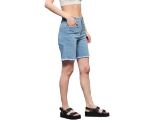 Women's Light Blue Denim Bermuda Shorts