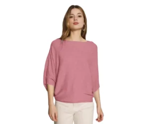 Women's Ribbed Batwing Sleeve Baggy Top