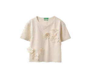 Boxy Fit Round Neck Applique T-Shirt