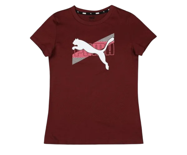 Puma Girl's Letter Print Regular Fit T Shirt