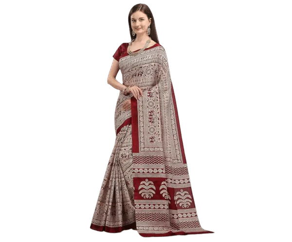 Women's Silk Cotton Kalamkari Print Saree