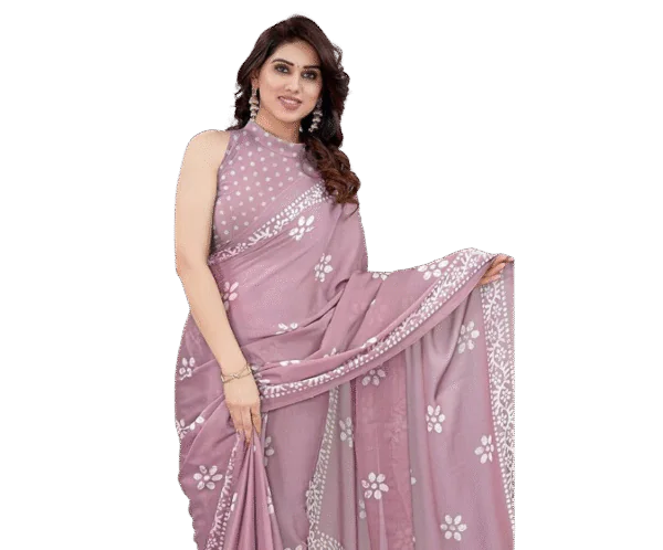 Women's Latest Chiffon Batik Printed Saree