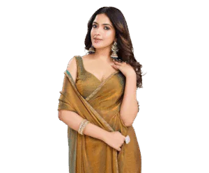 Women's Shimmer Chiffon soft silk two tone saree