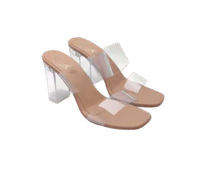 Stylish Trasparent Detailed Block Heels For Women & Girls